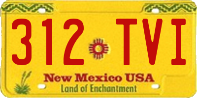 NM license plate 312TVI