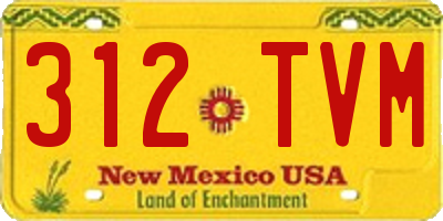 NM license plate 312TVM