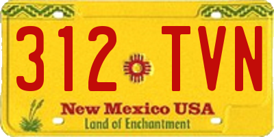 NM license plate 312TVN