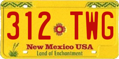 NM license plate 312TWG
