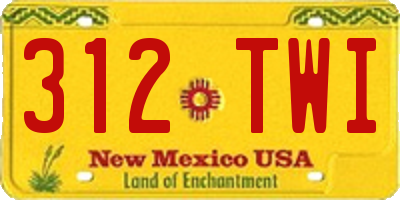 NM license plate 312TWI