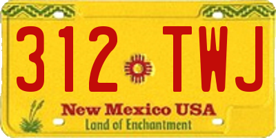 NM license plate 312TWJ