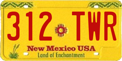 NM license plate 312TWR
