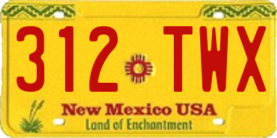 NM license plate 312TWX