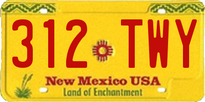 NM license plate 312TWY