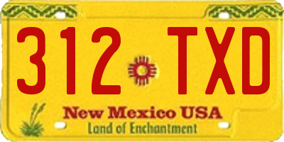 NM license plate 312TXD