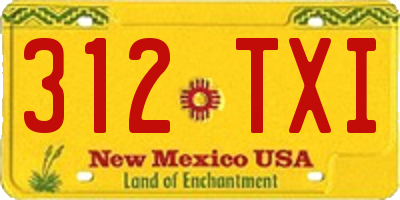 NM license plate 312TXI