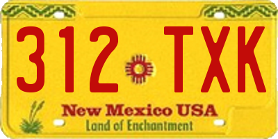NM license plate 312TXK
