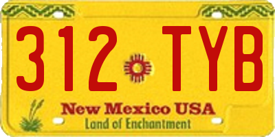 NM license plate 312TYB