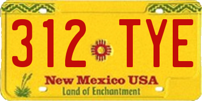 NM license plate 312TYE