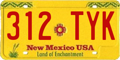 NM license plate 312TYK