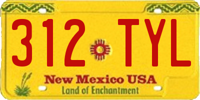 NM license plate 312TYL