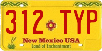 NM license plate 312TYP
