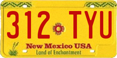 NM license plate 312TYU