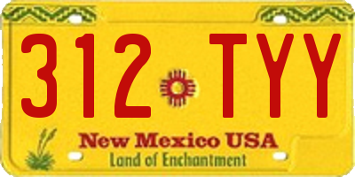 NM license plate 312TYY
