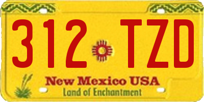 NM license plate 312TZD