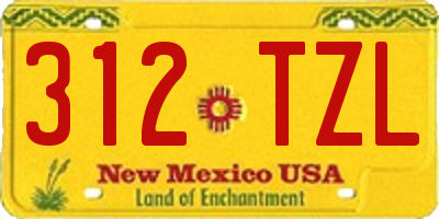 NM license plate 312TZL