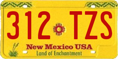 NM license plate 312TZS