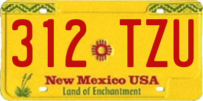 NM license plate 312TZU
