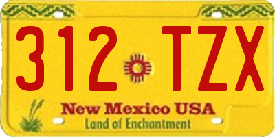 NM license plate 312TZX