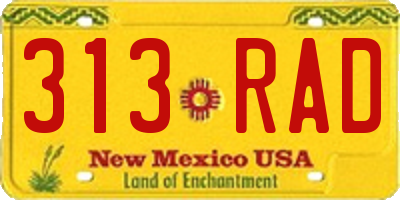 NM license plate 313RAD