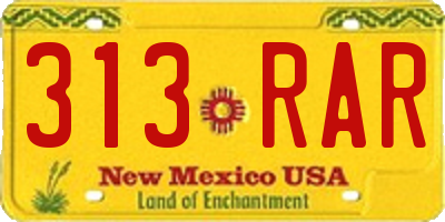 NM license plate 313RAR