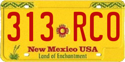NM license plate 313RCO