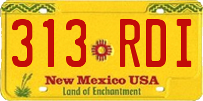 NM license plate 313RDI