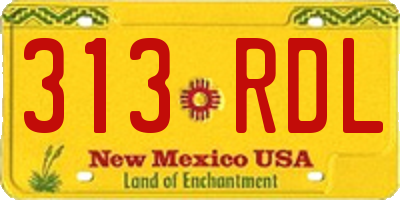 NM license plate 313RDL
