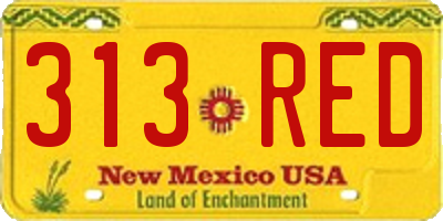 NM license plate 313RED