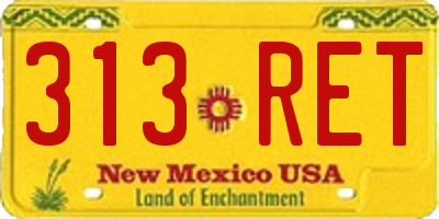 NM license plate 313RET