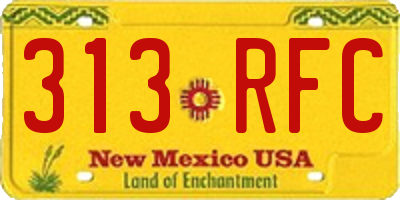 NM license plate 313RFC