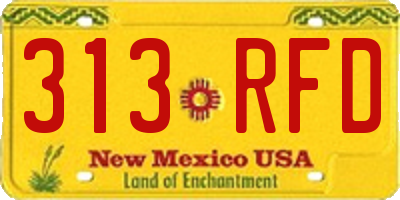 NM license plate 313RFD