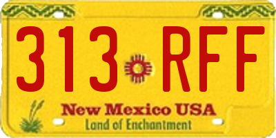 NM license plate 313RFF
