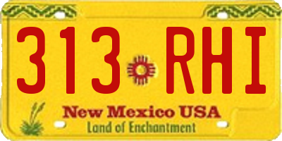 NM license plate 313RHI