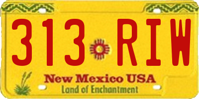 NM license plate 313RIW
