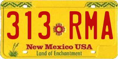 NM license plate 313RMA