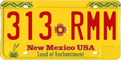 NM license plate 313RMM