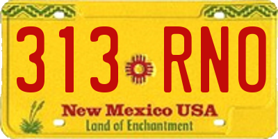 NM license plate 313RNO