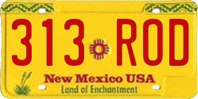 NM license plate 313ROD