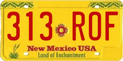 NM license plate 313ROF