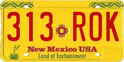 NM license plate 313ROK
