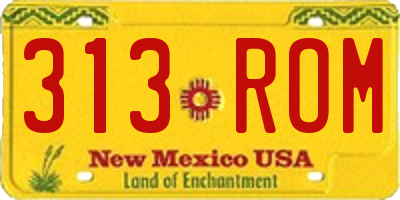 NM license plate 313ROM