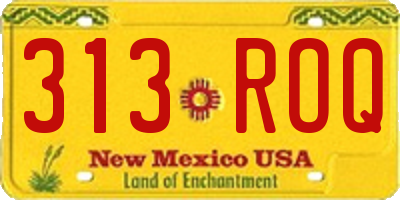 NM license plate 313ROQ