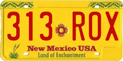 NM license plate 313ROX