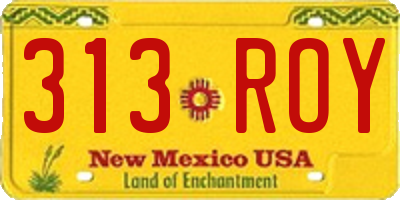 NM license plate 313ROY