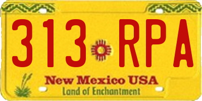 NM license plate 313RPA