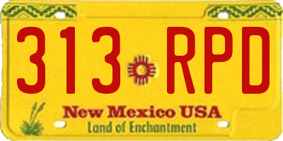 NM license plate 313RPD
