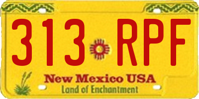 NM license plate 313RPF