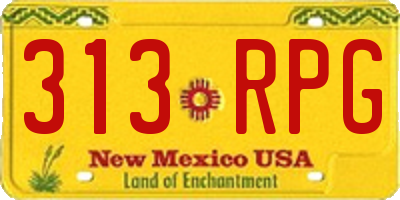 NM license plate 313RPG